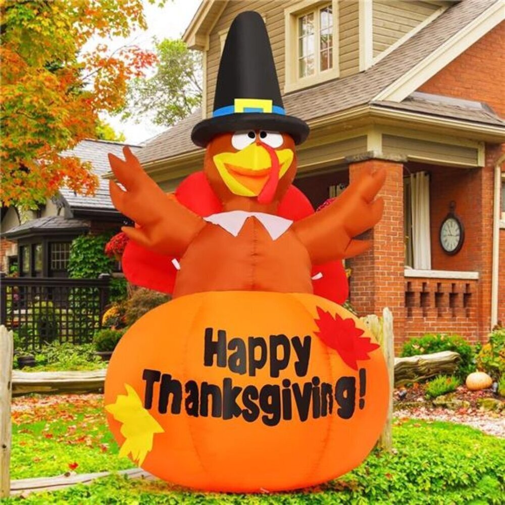 Thanksgiving Turkey Inflatable 6 Ft Outdoor Yard Decoration